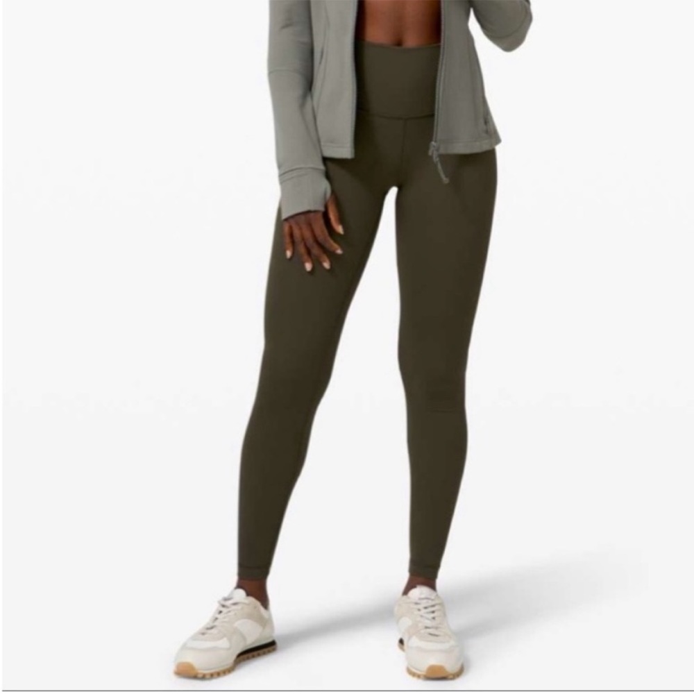 Lululemon dark olive wunder under leggings